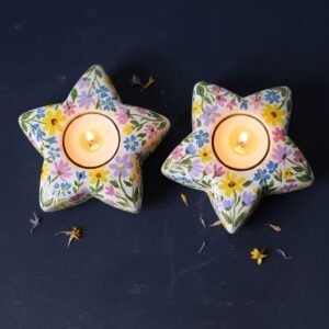 hand painted plaster stars candl… 202607281121